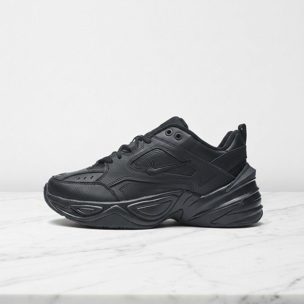 Nike M2K Tekno SP Black, wygodne sneakersy unisex na co dzień, czarne, skóra i materiał, do wielu stylizacji, AO3108-012