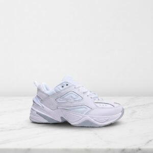 Nike M2K Tekno Pure Platinum, wygodne sneakersy na co dzień, biało-szare, lekka konstrukcja, pasują do wielu stylizacji, unisex AO3108-100
