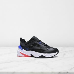 Nike M2K Tekno dla ciebie na co dzień, wygodne sneakersy unisex, czarno grafitowe, skóra i siatka AV4789-003