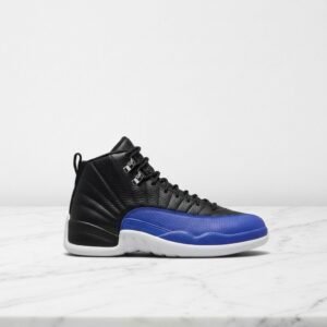 Buty sportowe na co dzień, Air Jordan 12 Retro Hyper Royal, męskie, czarne z granatem, wygodna guma, AO6068-004