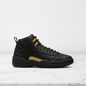 Buty sportowe męskie Air Jordan 12 Retro Black Taxi, wygodne na co dzień, czarno-żółte, eko skóra, CT8013-071