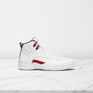 Buty męskie Air Jordan 12 Retro Twist na co dzień, biało czerwone, skóra i nubuk, wygodna guma CT8013-106