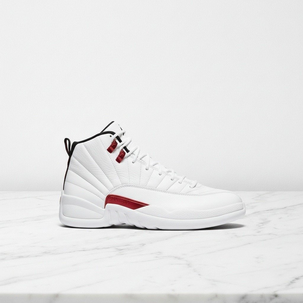 Buty męskie Air Jordan 12 Retro Twist na co dzień, biało czerwone, skóra i nubuk, wygodna guma CT8013-106