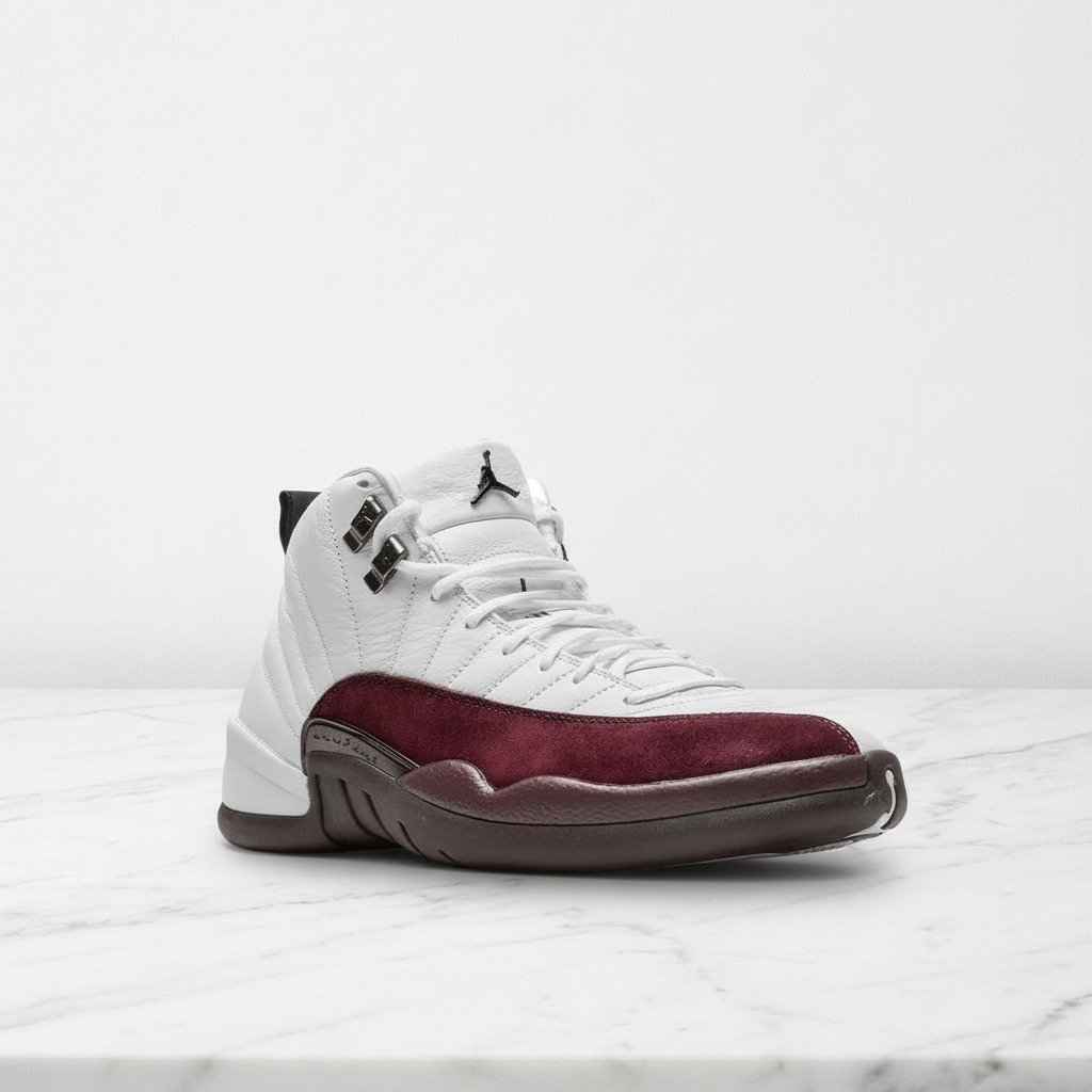 Buty sneakersy Air Jordan 12 Retro A Ma Maniére White dla mężczyzn, wygodne na co dzień, biało bordowe DV6989-100
