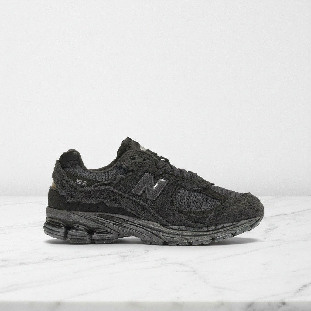 New Balance 2002R, wygodne na cały dzień, czarno grafitowe sneakersy unisex, zamsz i siatka M2002RDB