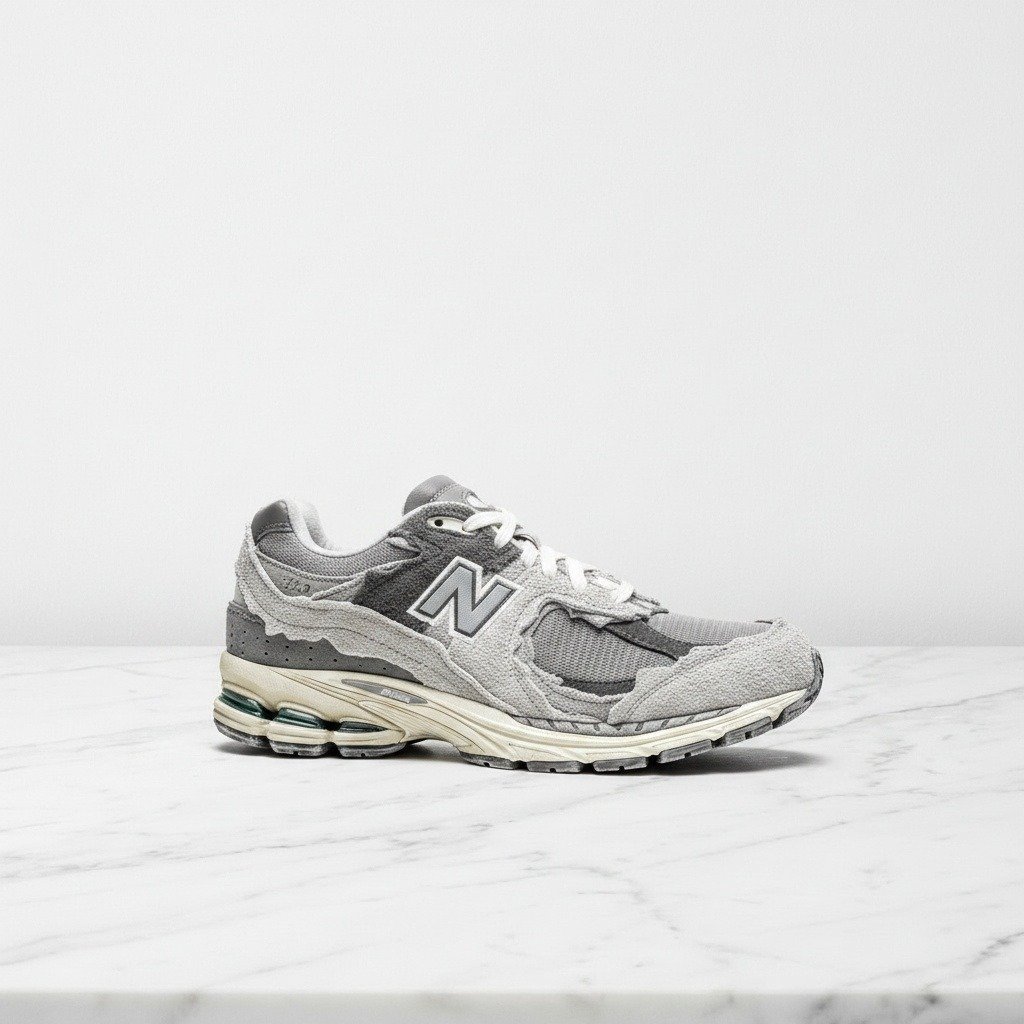 Buty New Balance 2002R Protection Pack Grey, wygodne sneakersy na co dzień, zamszowo siateczkowa cholewka, szary kolor M2002RDA