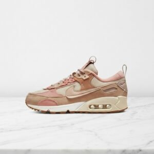 Buty Nike Air Max 90 Futura Sanddrift, wygodne sneakersy unisex na co dzień, beżowo-różowe, miękka amortyzacja pięty, DM9922-100