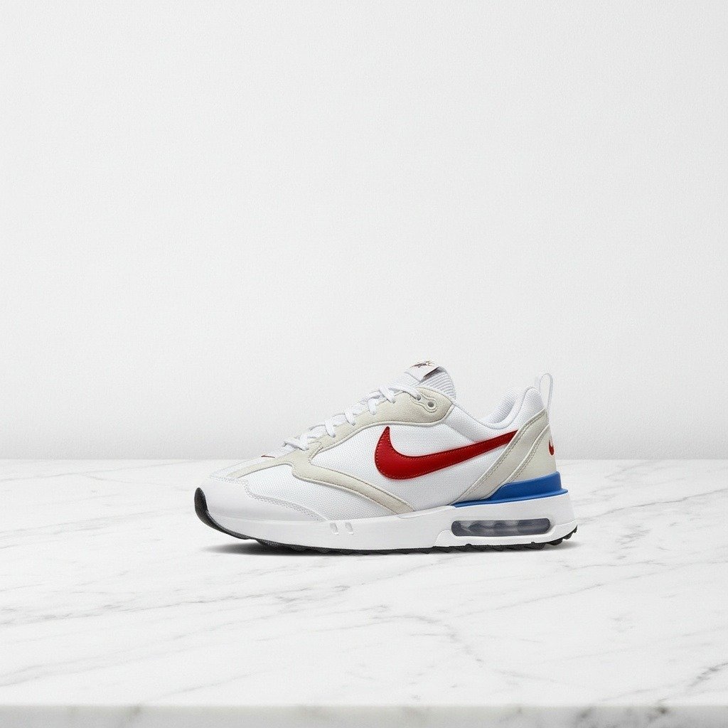 Nike Air Max Dawn, wygodne buty unisex na każdą okazję, biel z czerwonymi akcentami, lekka amortyzacja, DM0013-100
