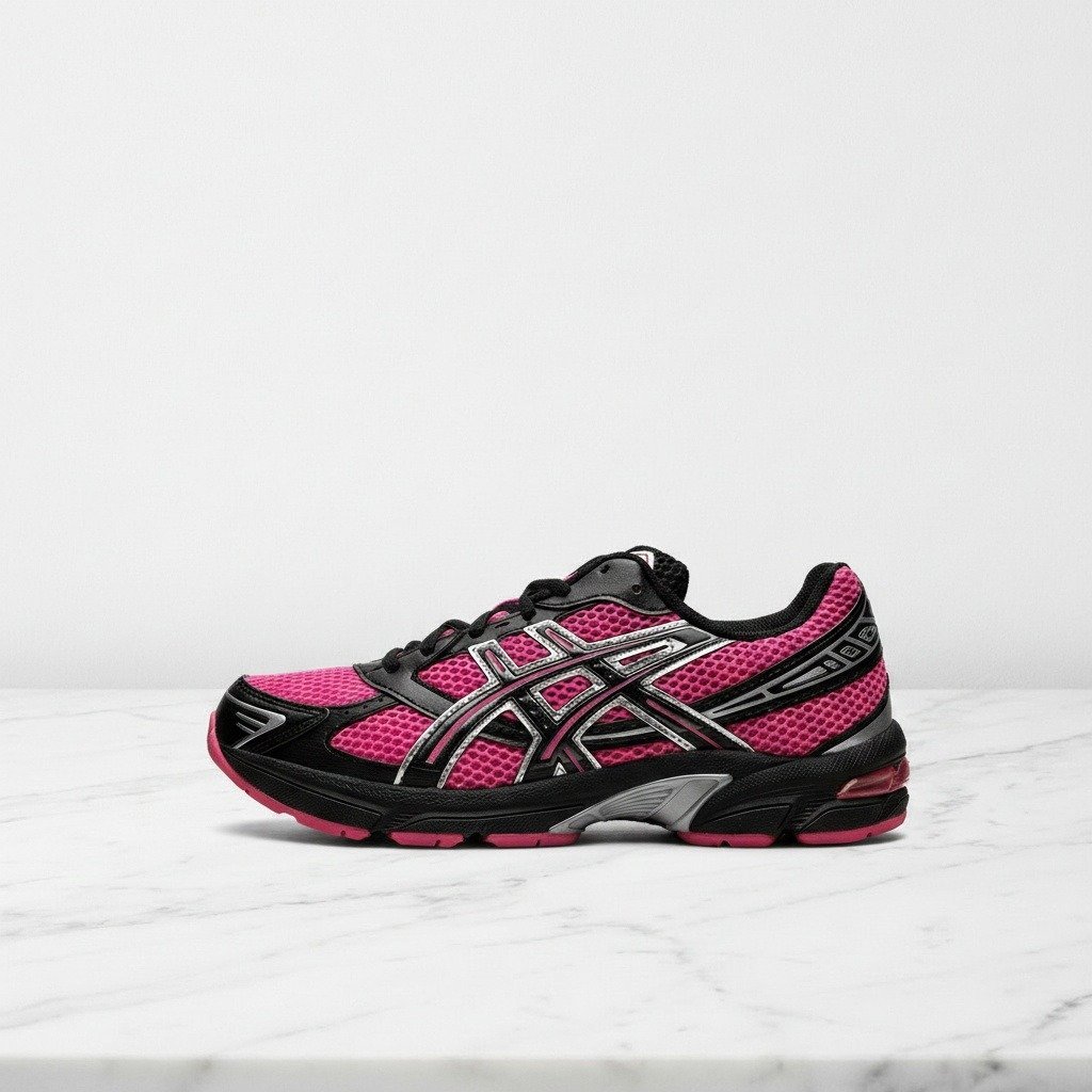 Buty ASICS Gel-1130 Pink Glo Black, unisex, wygodne na co dzień, siatkowa cholewka, różowo czarne, 1202A536-700