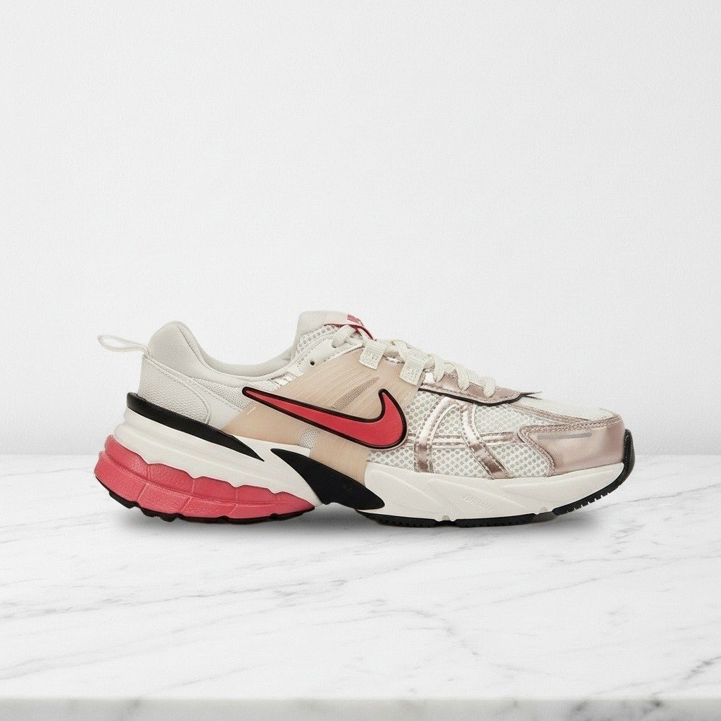 Nike V2K Run na co dzień, buty damskie i unisex, biało różowe, wygodna siatkowa cholewka, retro styl, HJ7389-838