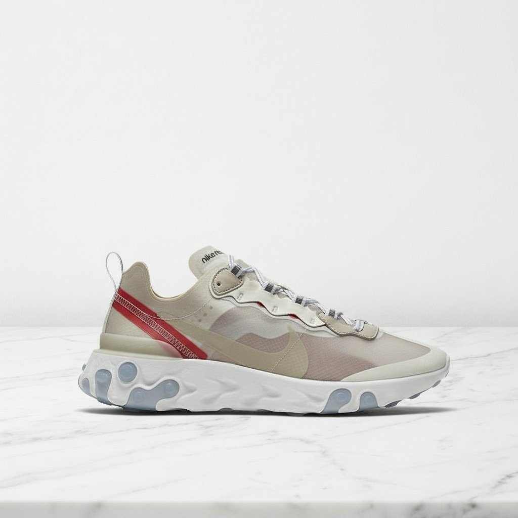 Nike React Element 87 Sail, buty na co dzień, lekka amortyzacja React, unisex, biało beżowe, AQ1090-100