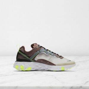 Buty Nike React Element 87 Desert Sand na co dzień, unisex, lekka amortyzacja React, brązowo-beżowe, do stylizacji casual AQ1090-002