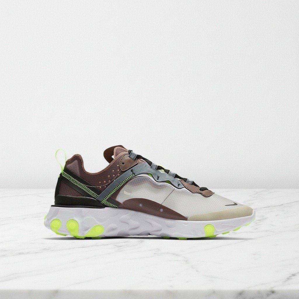 Buty Nike React Element 87 Desert Sand na co dzień, unisex, lekka amortyzacja React, brązowo-beżowe, do stylizacji casual AQ1090-002