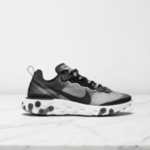 Nike React Element 87 Anthracite Black, wygodne sneakersy unisex na co dzień, amortyzacja React, AQ1090-001