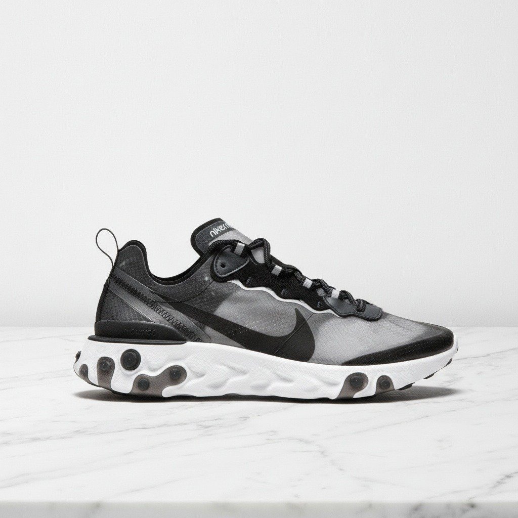 Nike React Element 87 Anthracite Black, wygodne sneakersy unisex na co dzień, amortyzacja React, AQ1090-001