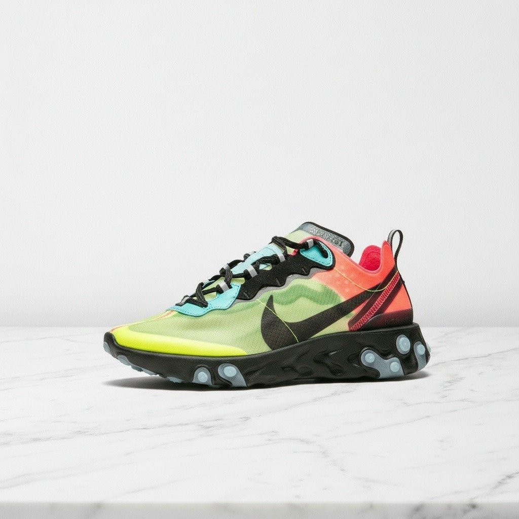 Buty Nike React Element 87 Volt Racer Pink na co dzień, lekkie i wygodne sneakersy unisex, żółto różowe, AQ1090-700