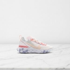 Wygodne buty na co dzień, Nike React Element 55 Pale Pink, różowo białe sneakersy damskie, lekka amortyzacja, BQ2728-601