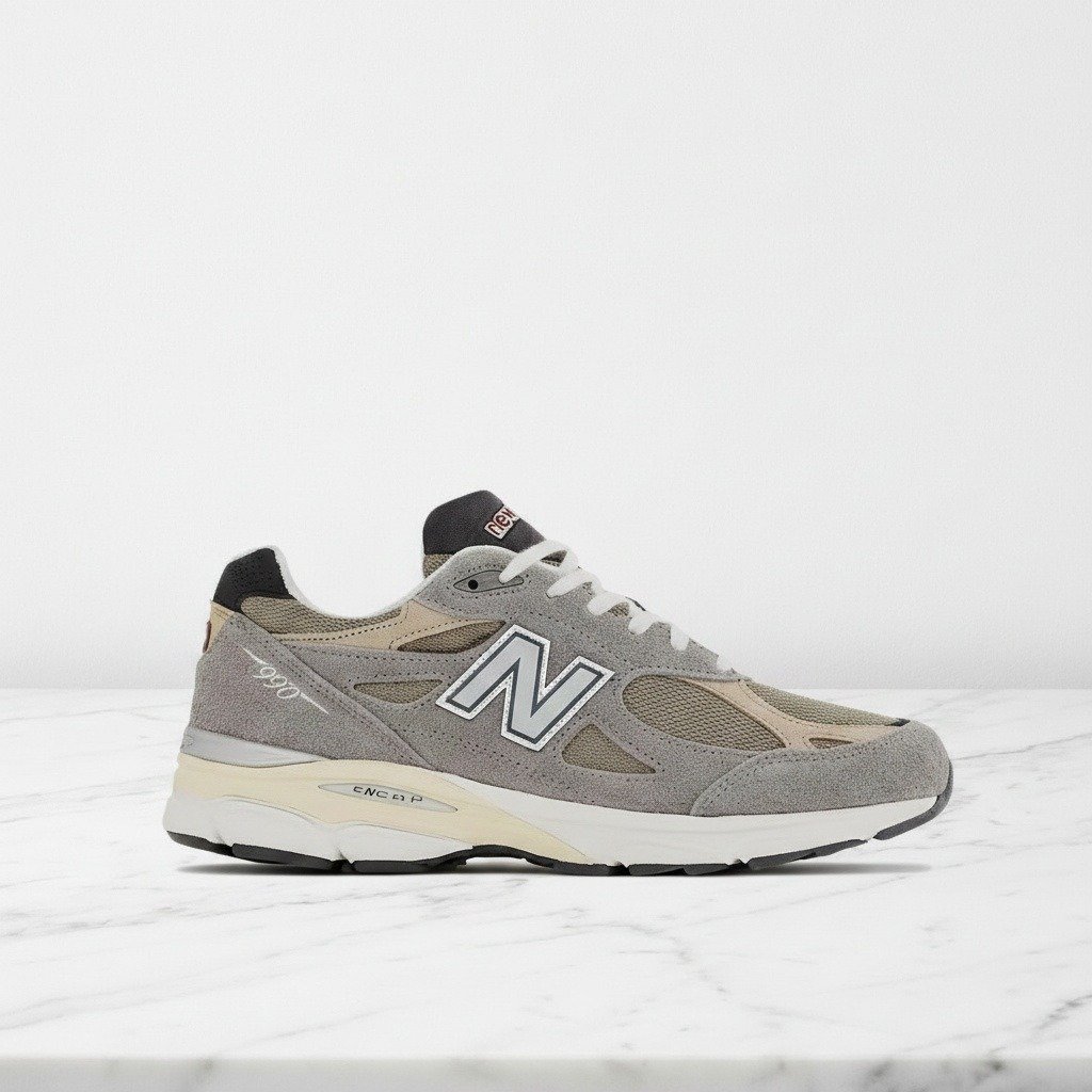 Buty New Balance 990 TG3 na co dzień, unisex, szaro beżowy zamsz i siatka, wygodna amortyzacja na cały dzień M990TG3