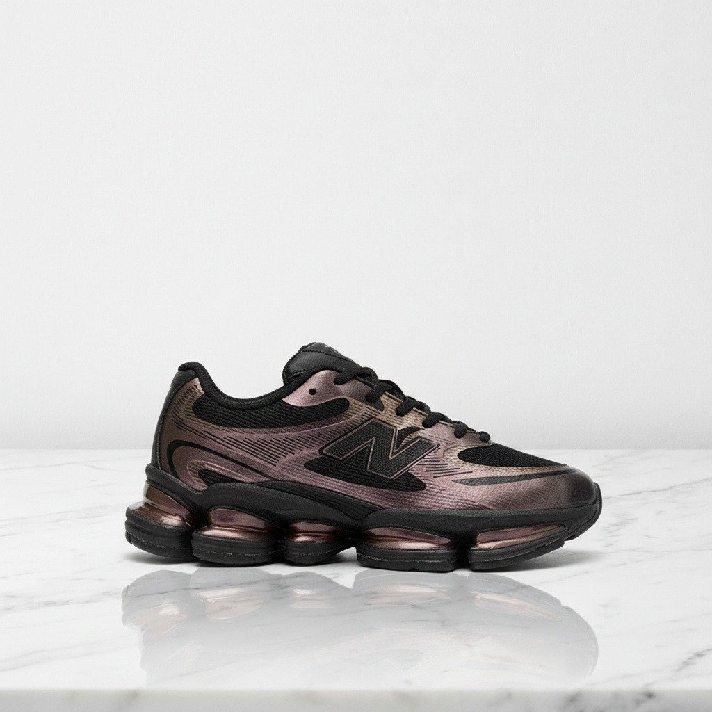 Buty New Balance Abzorb U2000 PPB Iridescent na co dzień, czarno-fioletowe, wygodne sneakersy unisex, siatka z syntetykiem U2000PPB