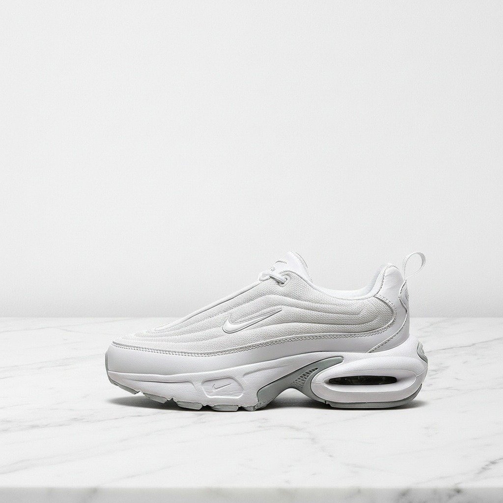 Buty Nike Air Max Portal White Pure Platinum, damskie, wygodne na co dzień, pikowana cholewka, lekka amortyzacja pięty, HF3053-100