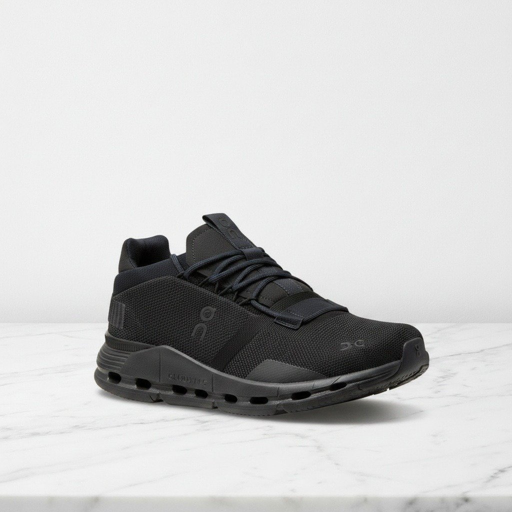 Wygodne sneakersy On Cloudnova, kolor czarny granatowy, unisex, na co dzień, konstrukcja sock 26-99822