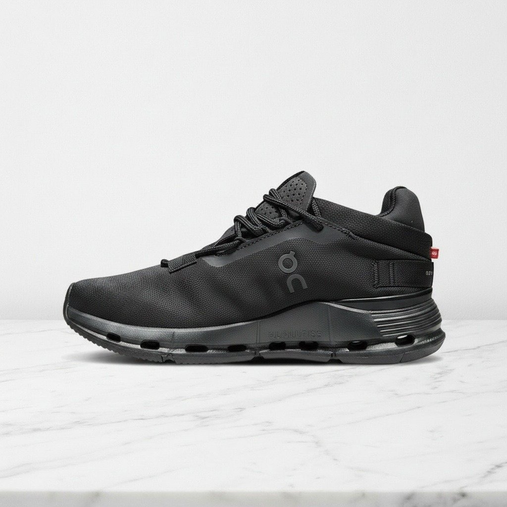 On Cloudnova 2 Black, wygodne sneakersy unisex na co dzień, skarpetkowa cholewka, lekka amortyzacja 3ME30210485