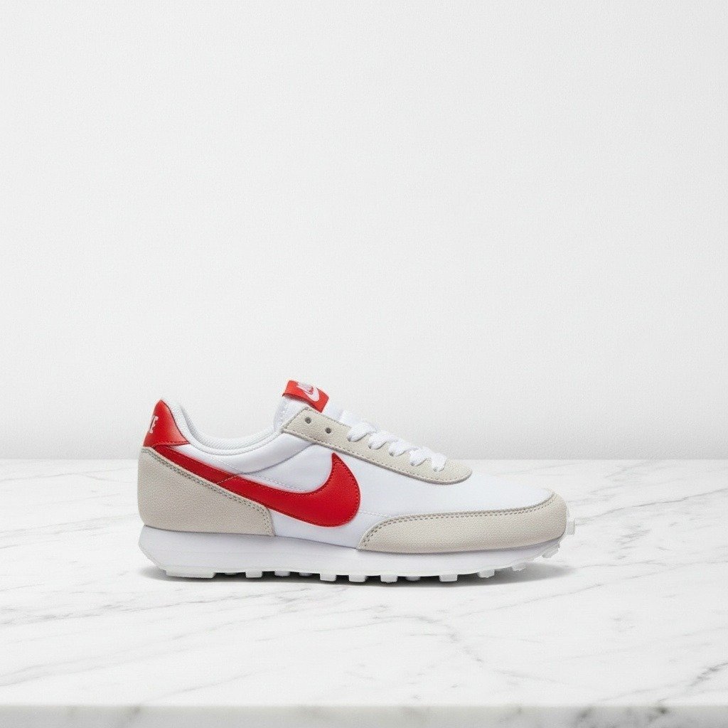 Nike Daybreak Dbreak na co dzień, wygodne sneakersy unisex w bieli i czerwieni, nylon i zamsz, idealne do wielu stylizacji, CK2351-108