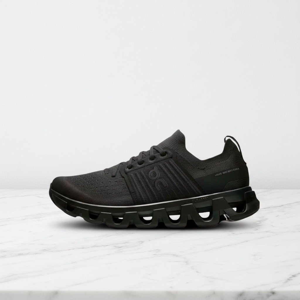 Buty On Cloudswift 4 Black Eclipse na co dzień, czarne sneakersy unisex, wygodna dzianina i amortyzacja CloudTec 3MF10130106
