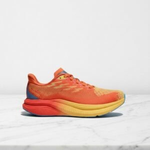 Hoka Mach 6, lekkie buty do biegania na co dzień, żółto-pomarańczowe, wygodne na długi dystans 1147810-PYS