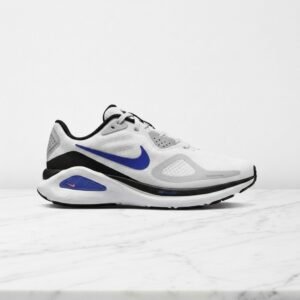 Nike Structure 26 dla niego, wygodne sneakersy na co dzień, biało niebieskie, siatka i syntetyk, do codziennych stylizacji, HJ1102-004