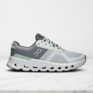 Wygodne sneakersy ON Cloudrunner 2 Glacier Sage na co dzień, unisex, szaro miętowe, oddychająca siatka, 3ME10142594