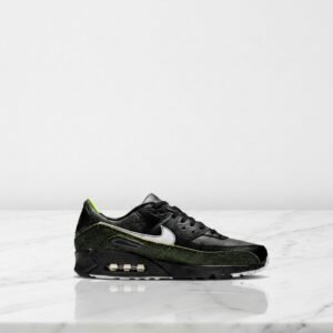 Buty Nike Air Max 90 Tiempo na co dzień, unisex, czarno-zielone, wygodna amortyzacja Max Air, skóra i syntetyk, IU0523-010
