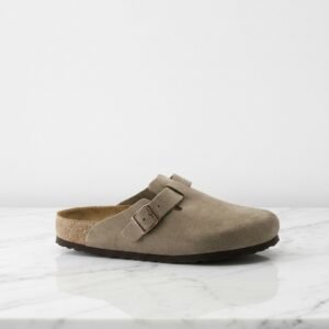 Wygodne sneakersy Birkenstock Boston Taupe dla Ciebie, unisex, zamszowe, korkowa podeszwa, na co dzień, 0560773