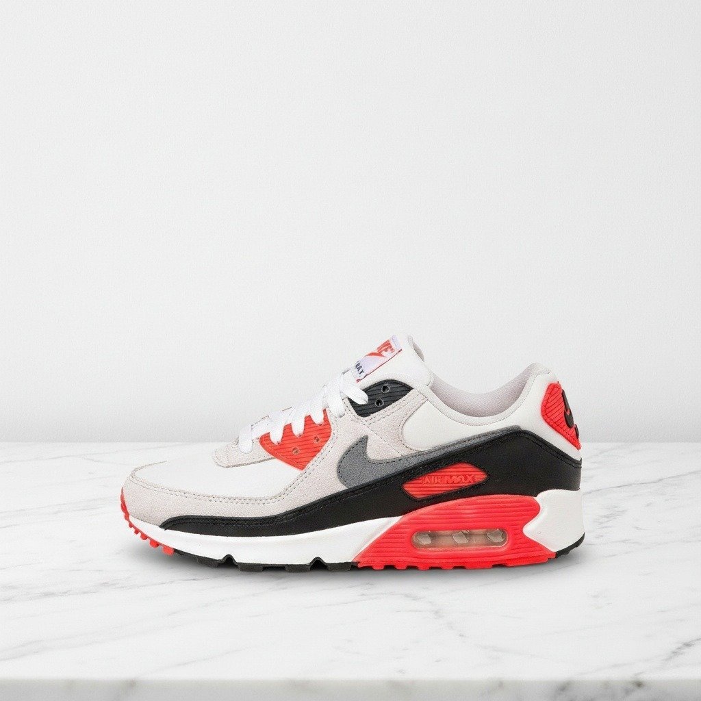 Buty Nike Air Max 90 3M Infrared na co dzień, unisex, biało-czerwone, wygodna amortyzacja Max Air, pasują do wielu stylizacji IU1055-100