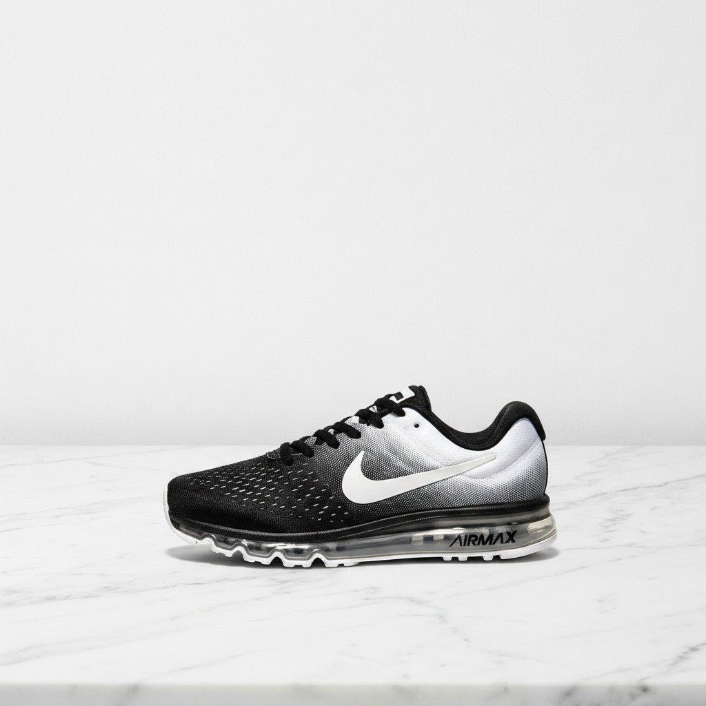 Buty Nike Air Max 2017 Black White na co dzień, unisex, lekkie i wygodne, siatkowa cholewka, pasują do wielu stylizacji 849559-010