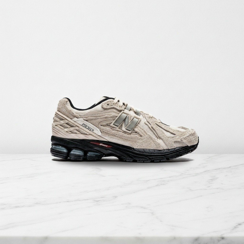 Buty New Balance 1906 DB w kolorze beżowo-czarnym, wygodne na co dzień, zamsz i siatka mesh, unisex M1906DB