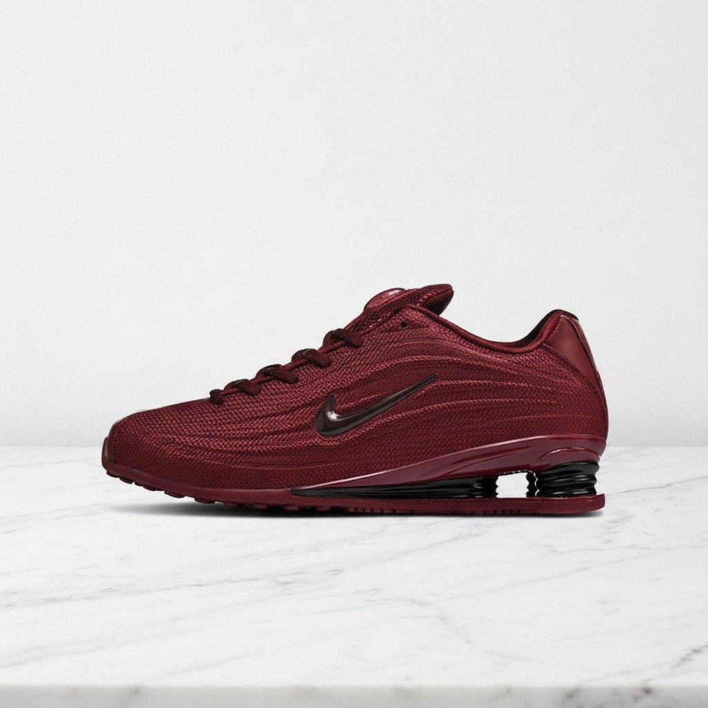 Nike Shox Z Dark Team Red, wygodne sneakersy na co dzień, bordowy kolor, amortyzacja na cały dzień, unisex HQ7540-600