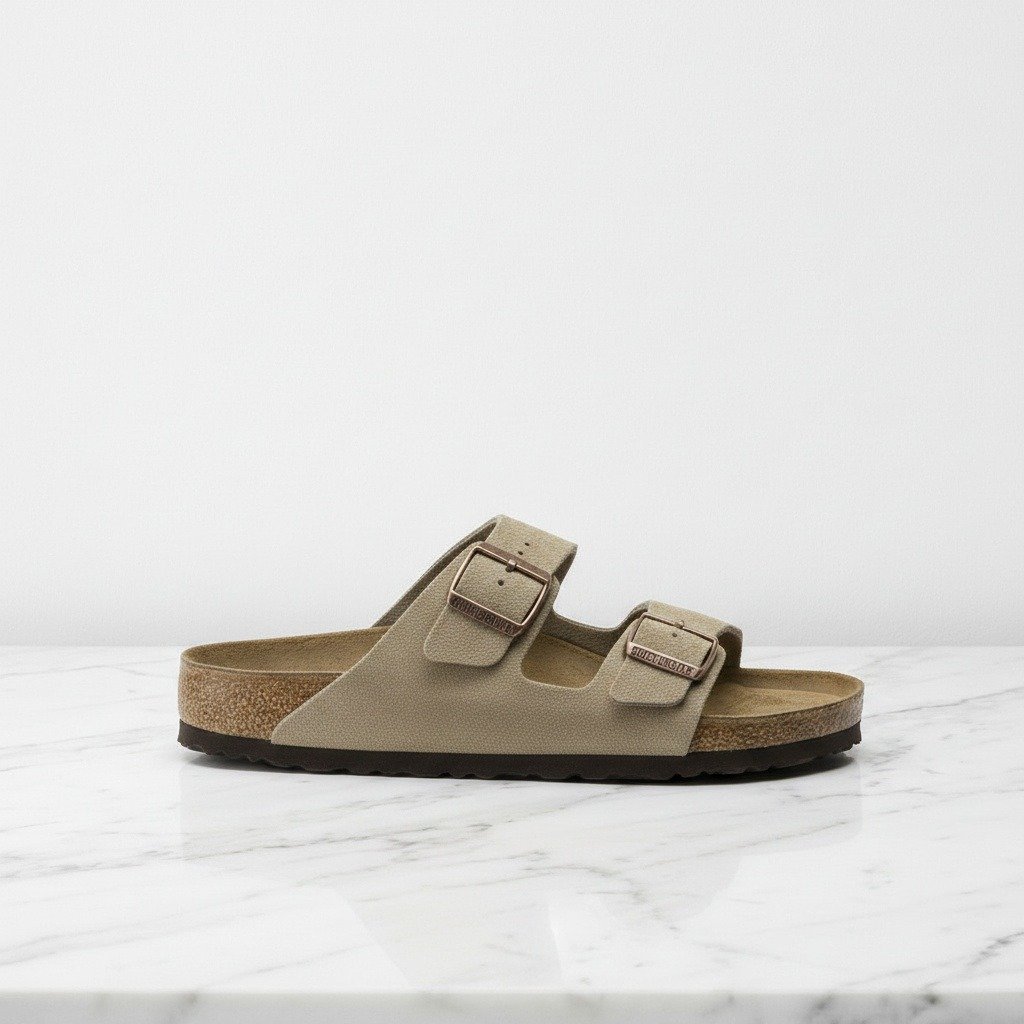 Wygodne sneakersy na co dzień, Birkenstock Arizona Taupe, zamszowe, korkowa podeszwa, unisex, szarobrązowe, idealne do casualowych stylizacji, 0951301