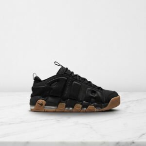 Buty Nike Air More Uptempo Low Black Gum na co dzień, wygodne sneakersy unisex, czarne z brązem, FZ3055-003