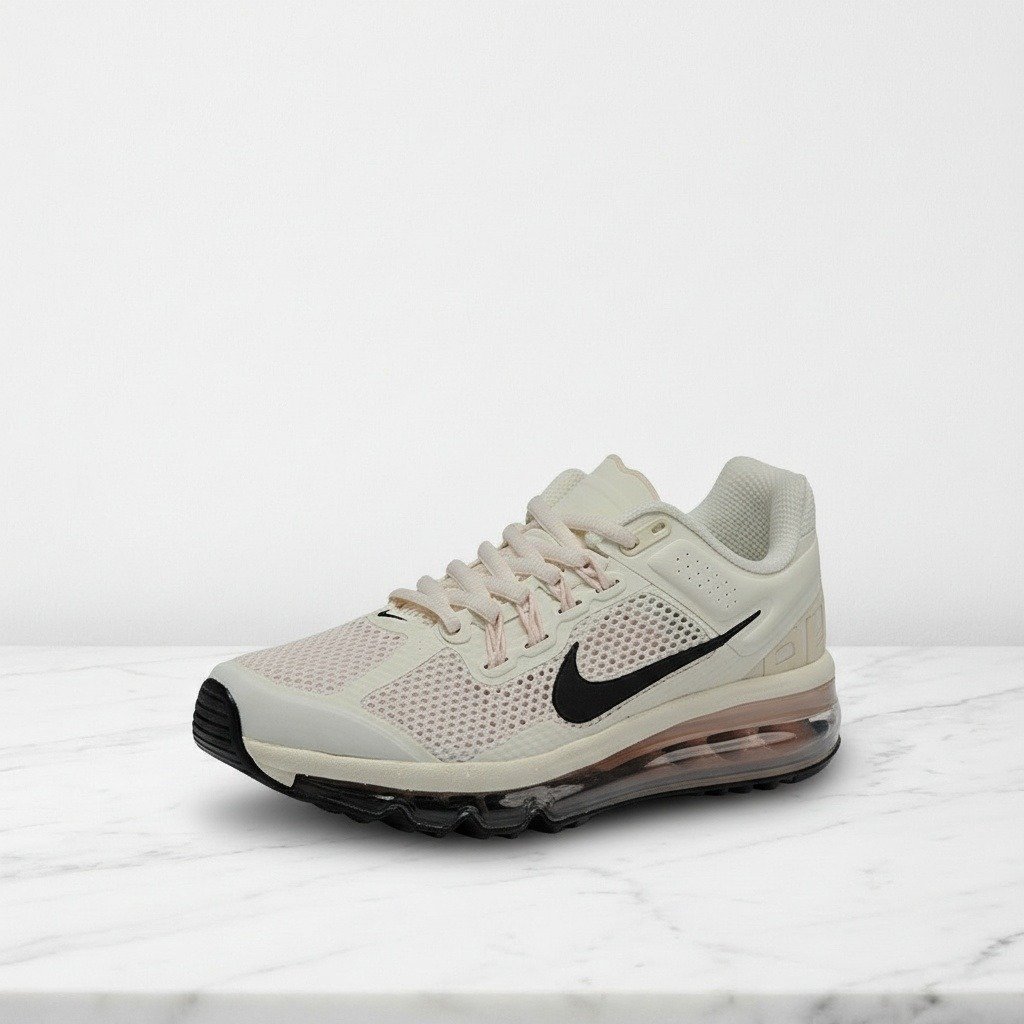 Buty NIKE Air Max Pink na co dzień, wygodne sneakersy unisex, beżowo-czarne, siatka i syntetyk HF3660-100