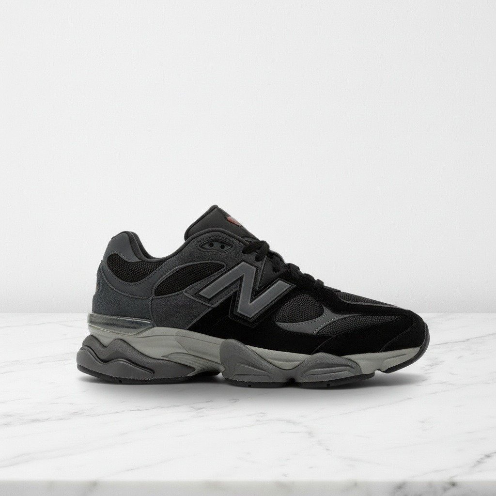 Sneakersy unisex New Balance U90/60blk na co dzień, czarno szare, wygodny zamsz i siatka, U9060BLK