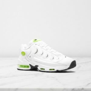 Nike Air Metal Max White Volt, wygodne sneakersy unisex na co dzień, skóra siatka i syntetyk, biel z żółtym, CN0051-100