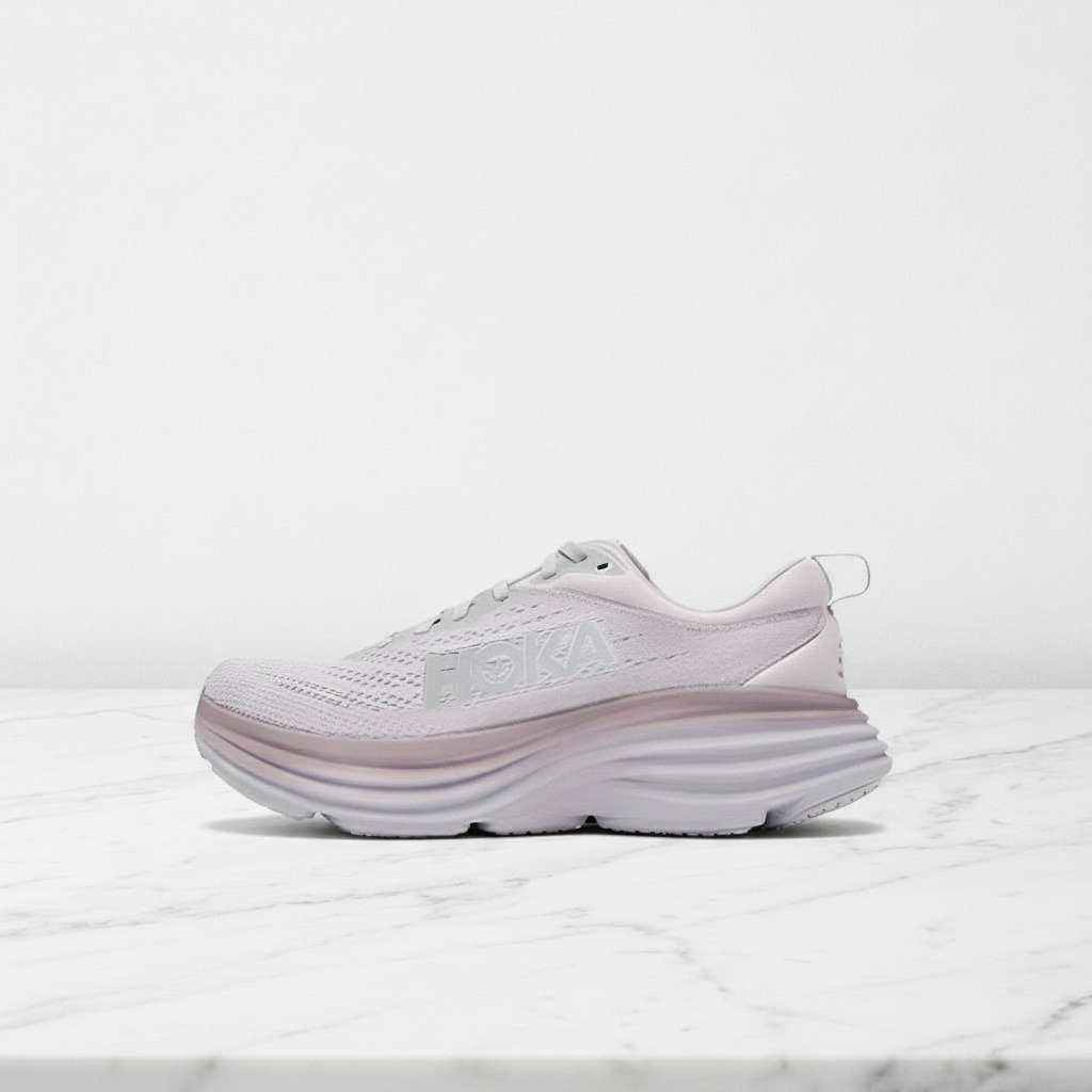 Hoka Bondi 8, sneakersy na co dzień dla niego i dla niej, lekkie i oddychające, fioletowo-białe 1127952-LMEL