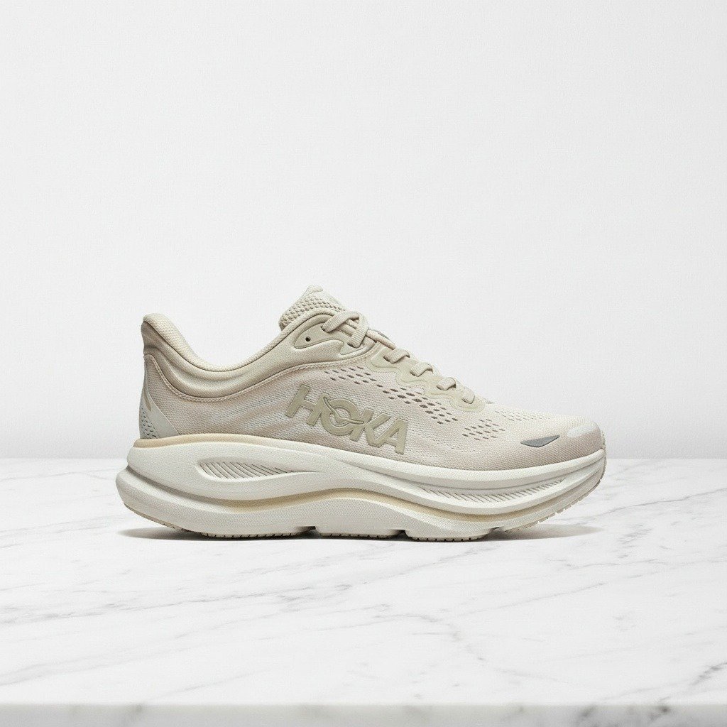 Hoka Bondi 9 Oatmeal Oat Milk, wygodne sneakersy unisex na co dzień, beżowe, miękka amortyzacja, 1162011-OLTM