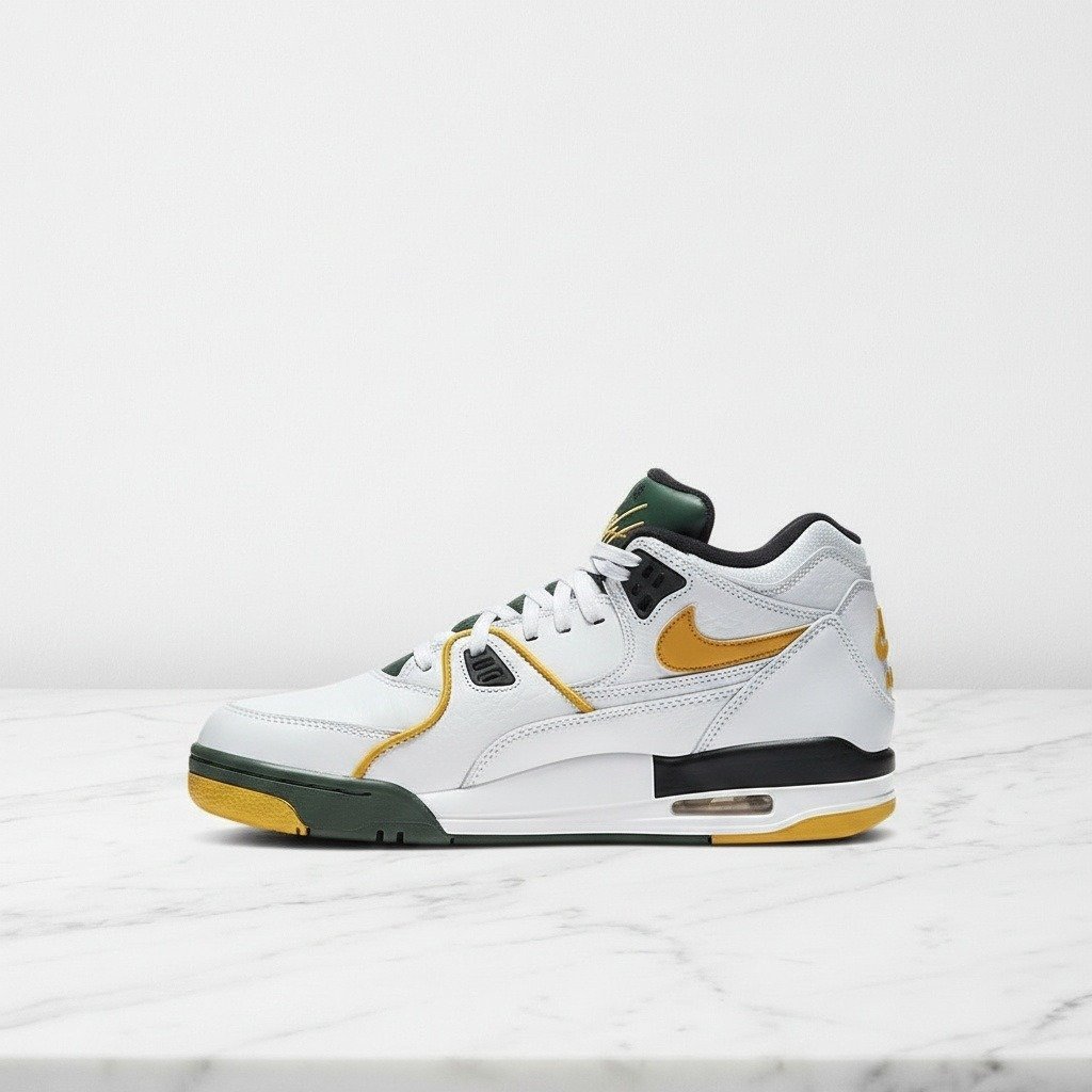 Buty Nike Air Flight 89 dla niego, biało zielone, wygodne na co dzień, skóra i syntetyk, męskie CN0050-100