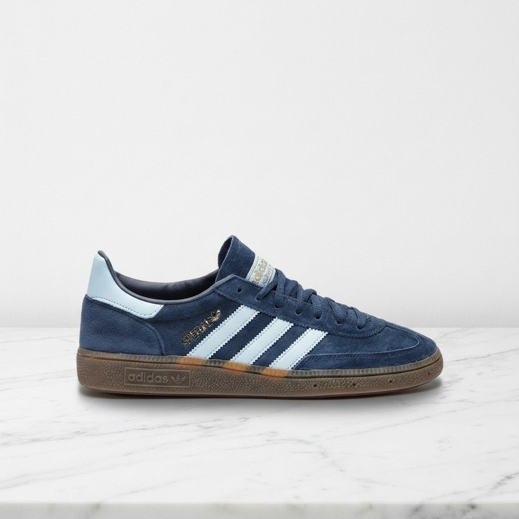 Adidas Spezial Collegiate Navy to wygodne sneakersy unisex na co dzień, nubuk i tkanina, granatowo-niebieski kolor, pasują do wielu stylizacji BD7633