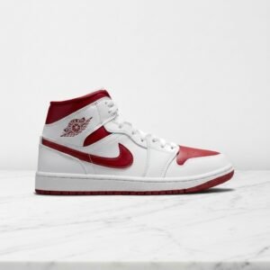 Buty Air Jordan 1 Mid Reverse Chicago na co dzień, wygodna amortyzacja Air-Sole, biało-bordowe, unisex, BQ6472-161
