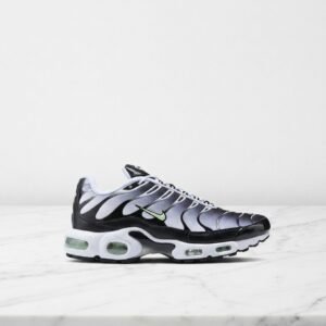 Buty męskie Nike Air Max Plus White Black Mint Green, wygodne sneakersy na co dzień, czarno białe, siatka i syntetyk, DH4776-100