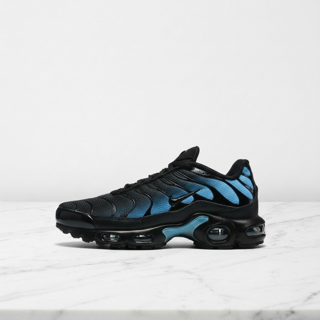 Nike Air Max Plus Black University Blue, wygodne sneakersy męskie na co dzień, czarno niebieskie, DM0032-005