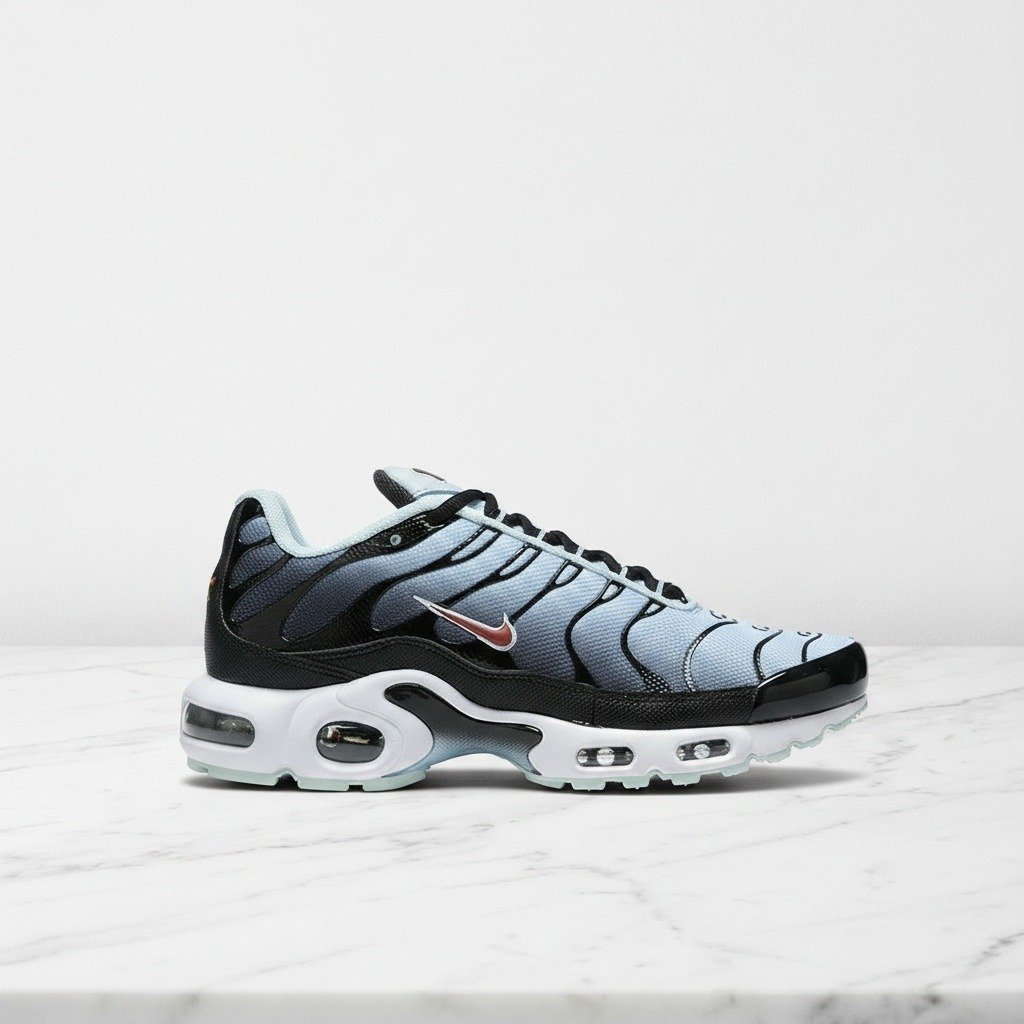 Buty Nike Air Max Plus Swoosh Pack Blue Tint na co dzień, wygodne sneakersy unisex, czarno niebieskie, tekstyl i syntetyk, DM0032-008